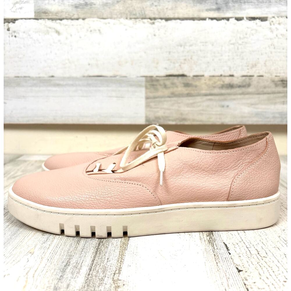 Vionic Callie Pink Leather Platform Sneakers Womens 8.5 Lace Up Casual